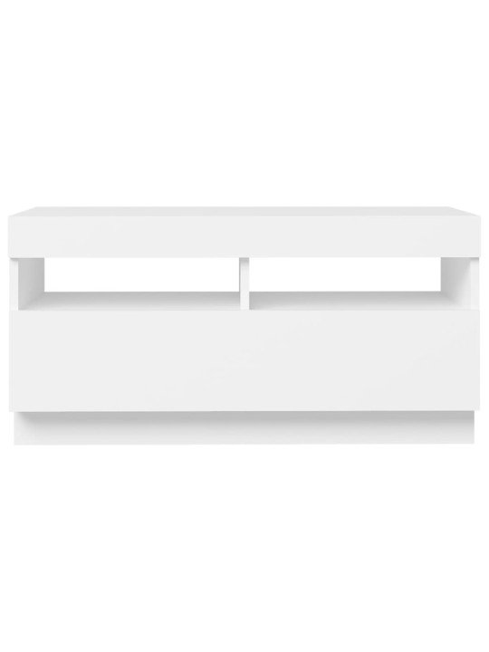 Tv skapītis ar led lampiņām, 80x35x40 cm, balts