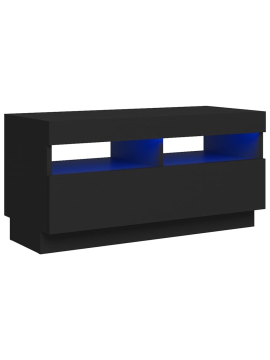 Tv skapītis ar led lampiņām, 80x35x40 cm, melns