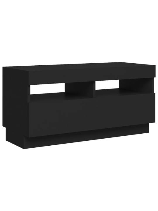 Tv skapītis ar led lampiņām, 80x35x40 cm, melns