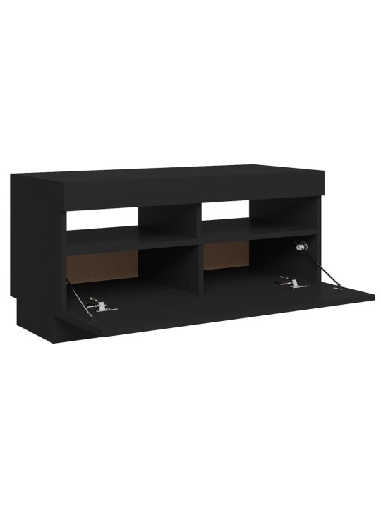 Tv skapītis ar led lampiņām, 80x35x40 cm, melns