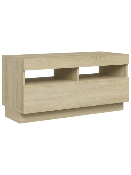 Tv skapītis ar led lampiņām, 80x35x40 cm, ozolkoka krāsā