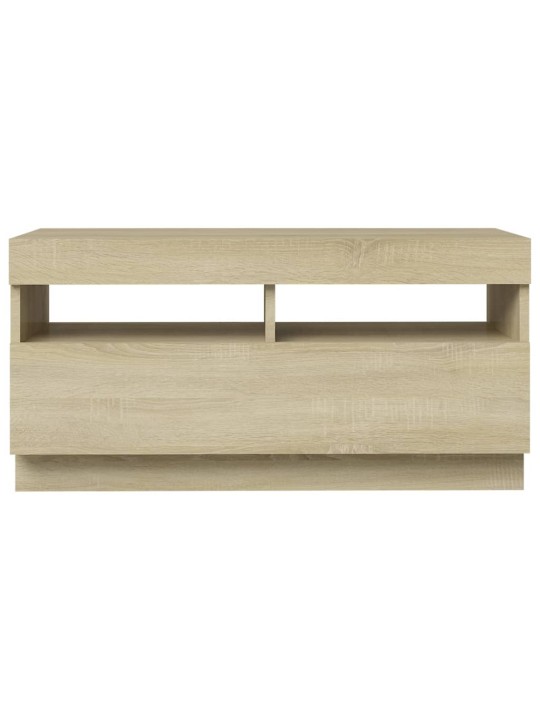 Tv skapītis ar led lampiņām, 80x35x40 cm, ozolkoka krāsā