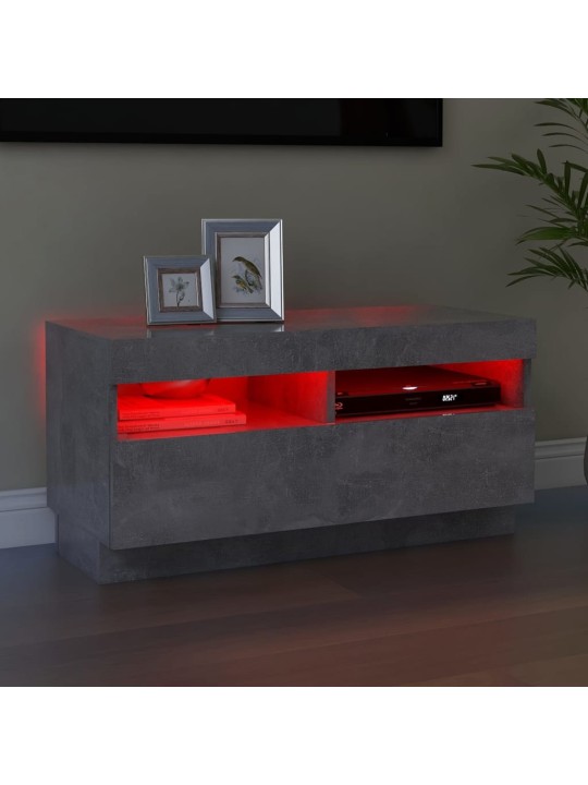 Tv skapītis ar led lampiņām, 80x35x40 cm, betona pelēks