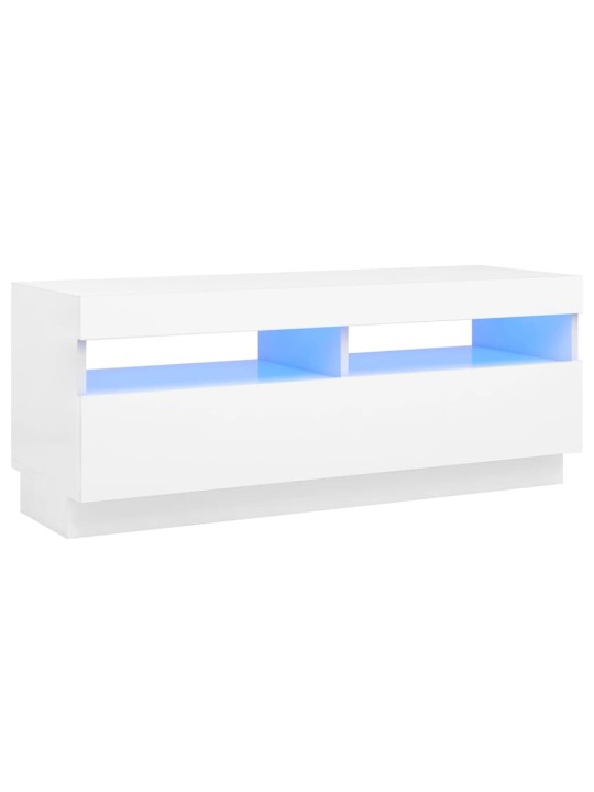 Tv skapītis ar led lampiņām, 100x35x40 cm, balts