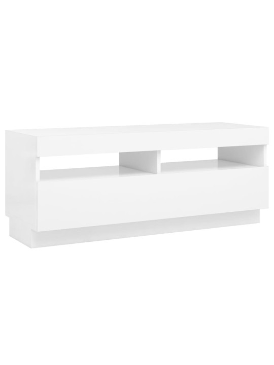 Tv skapītis ar led lampiņām, 100x35x40 cm, balts