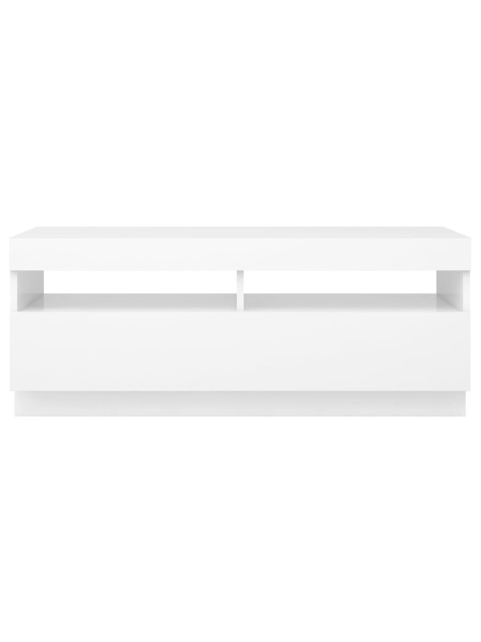 Tv skapītis ar led lampiņām, 100x35x40 cm, balts