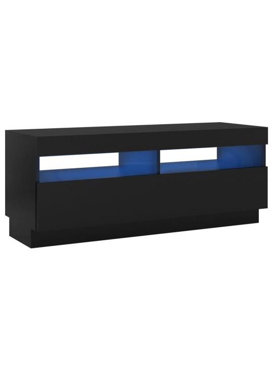 Tv galdiņš ar led lampiņām, melns, 100x35x40 cm