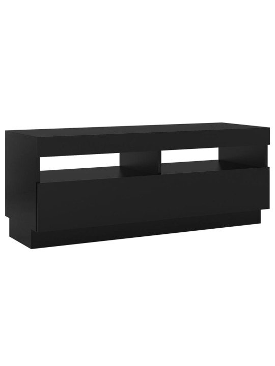 Tv galdiņš ar led lampiņām, melns, 100x35x40 cm