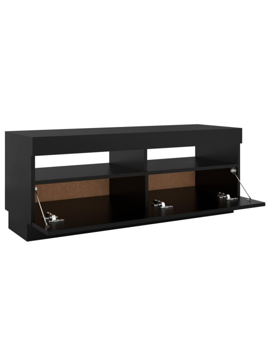 Tv galdiņš ar led lampiņām, melns, 100x35x40 cm
