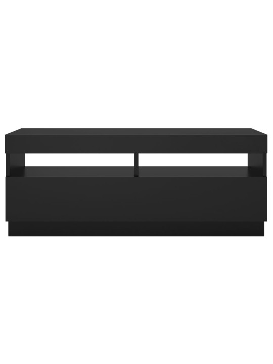 Tv galdiņš ar led lampiņām, melns, 100x35x40 cm