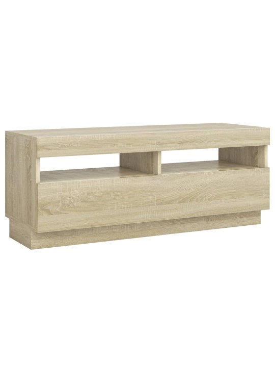 Tv galdiņš ar led lampiņām, ozolkoka krāsa, 100x35x40 cm