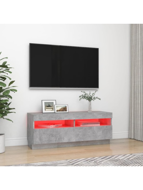 Tv galdiņš ar led lampiņām, 100x35x40 cm, betona pelēks