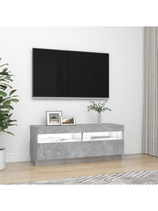 Tv galdiņš ar led lampiņām, 100x35x40 cm, betona pelēks