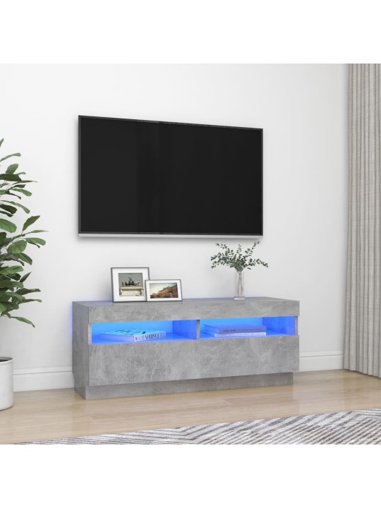 Tv galdiņš ar led lampiņām, 100x35x40 cm, betona pelēks