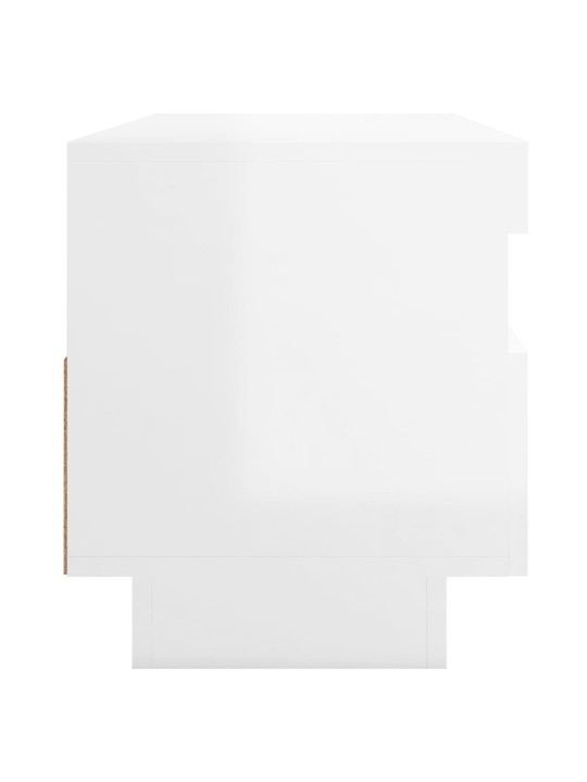 Tv galdiņš ar led lampiņām, 100x35x40 cm, spīdīgi balts