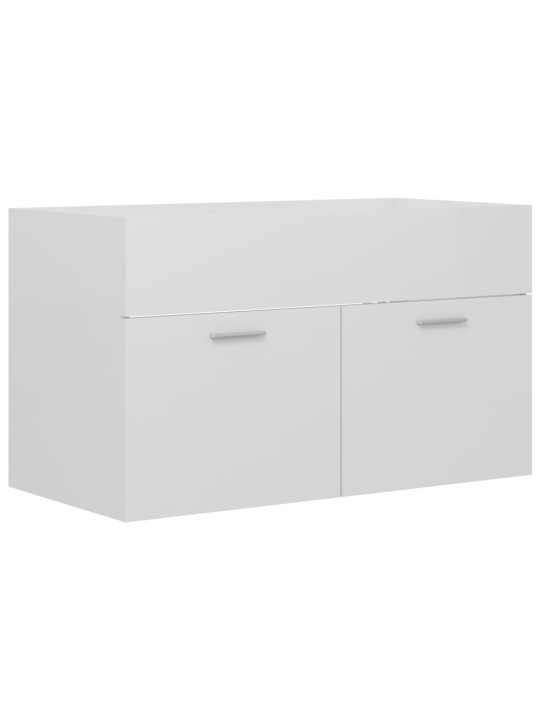 Izlietnes skapītis spīdīgi balts 80x38,5x46cm inženierijas koks
