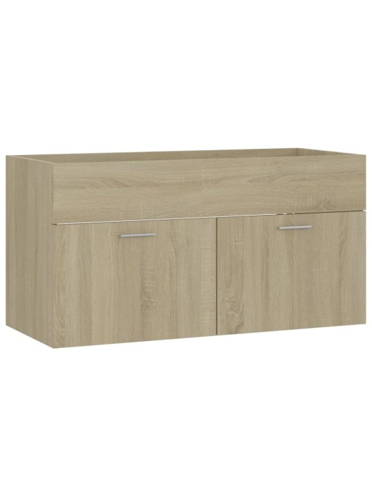 Izlietnes skapītis, ozolkoka, 90x38,5x46 cm, inženierijas koks