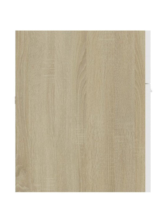 Izlietnes skapītis, balta un ozolkoka krāsa, 100x38,5x46 cm
