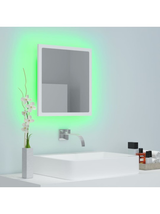 Vannasistabas spogulis, led, balts, 40x8,5x37 cm, akrils