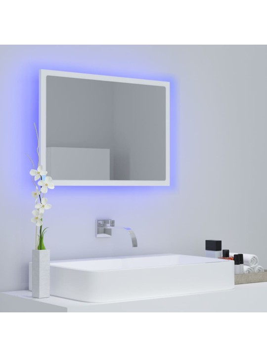 Vannasistabas spogulis, led, balts, 60x8,5x37 cm, akrils