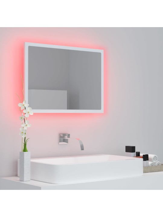 Vannasistabas spogulis, led, balts, 60x8,5x37 cm, akrils