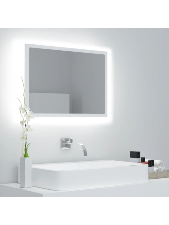 Vannasistabas spogulis, led, balts, 60x8,5x37 cm, akrils