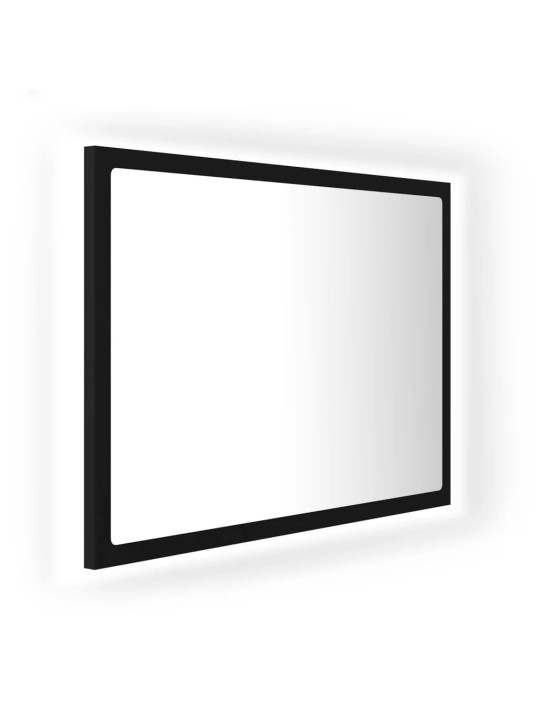 Vannasistabas spogulis, led, melns, 60x8,5x37 cm, akrils