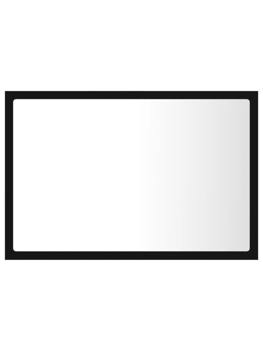 Vannasistabas spogulis, led, melns, 60x8,5x37 cm, akrils