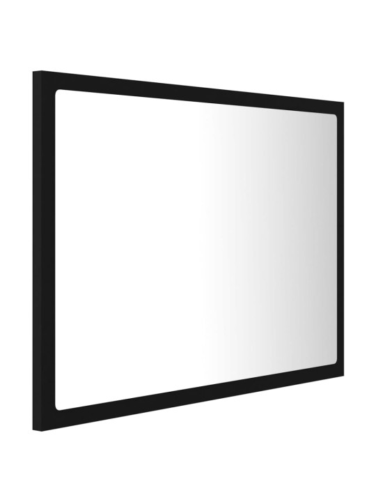 Vannasistabas spogulis, led, melns, 60x8,5x37 cm, akrils