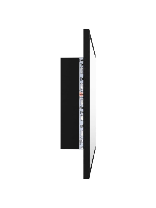 Vannasistabas spogulis, led, melns, 60x8,5x37 cm, akrils