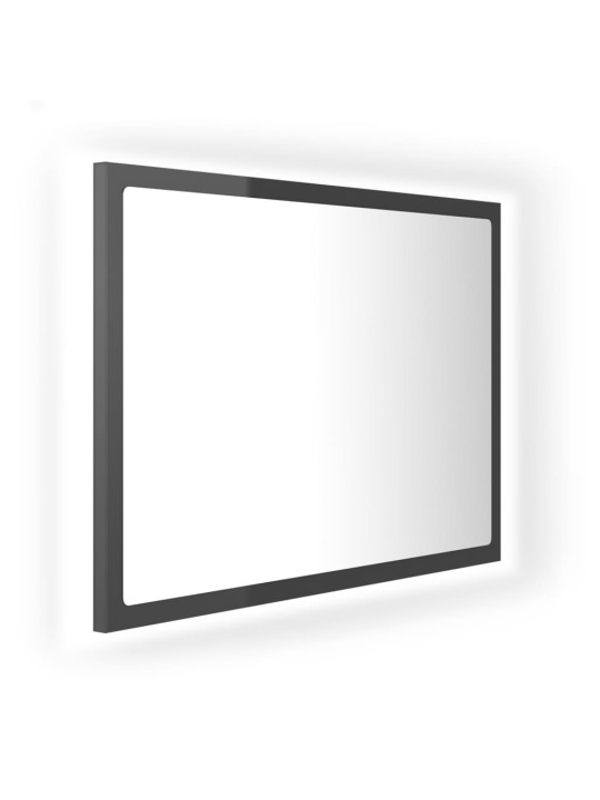 Vannasistabas spogulis, LED, spīdīgi pelēks, 60x8,5x37, akrils
