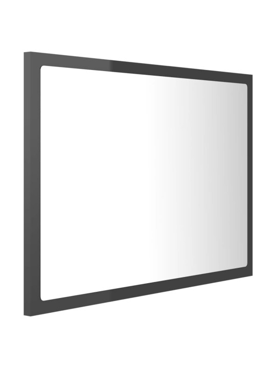 Vannasistabas spogulis, LED, spīdīgi pelēks, 60x8,5x37, akrils