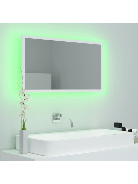 Vannasistabas spogulis, led, balts, 80x8,5x37 cm, akrils