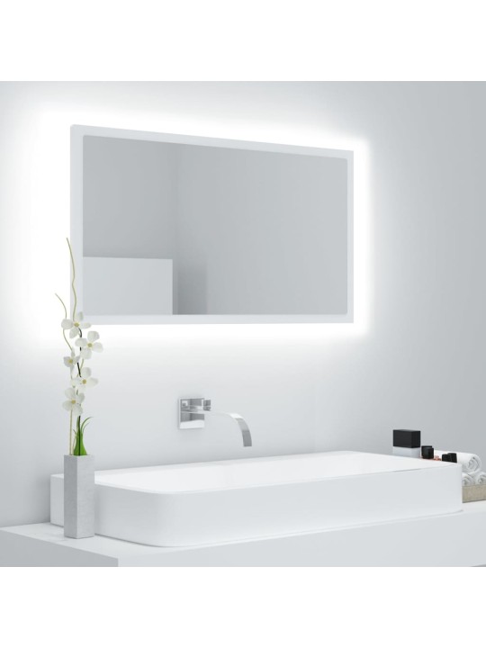 Vannasistabas spogulis, led, balts, 80x8,5x37 cm, akrils