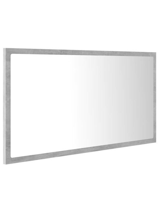 Vannasistabas spogulis, led, pelēks, 80x8,5x37 cm, akrils