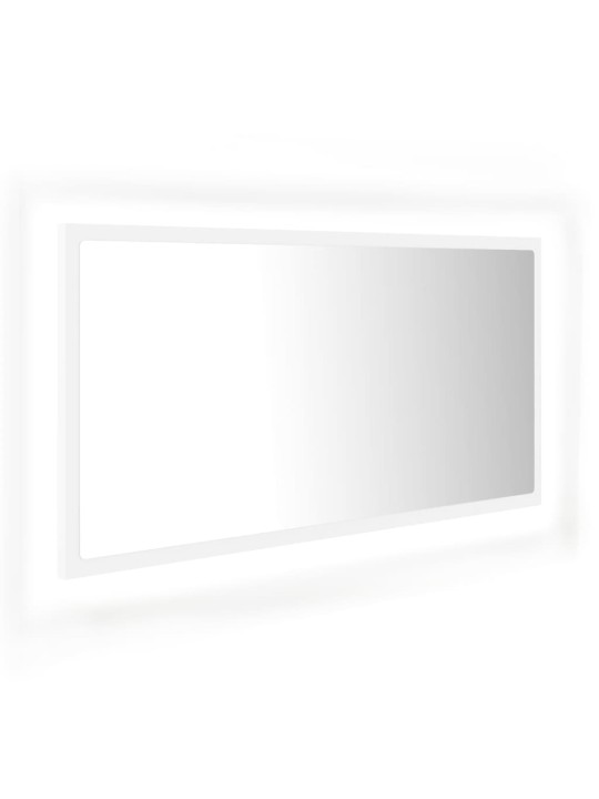 Vannasistabas spogulis, led, balts, 90x8,5x37 cm, akrils
