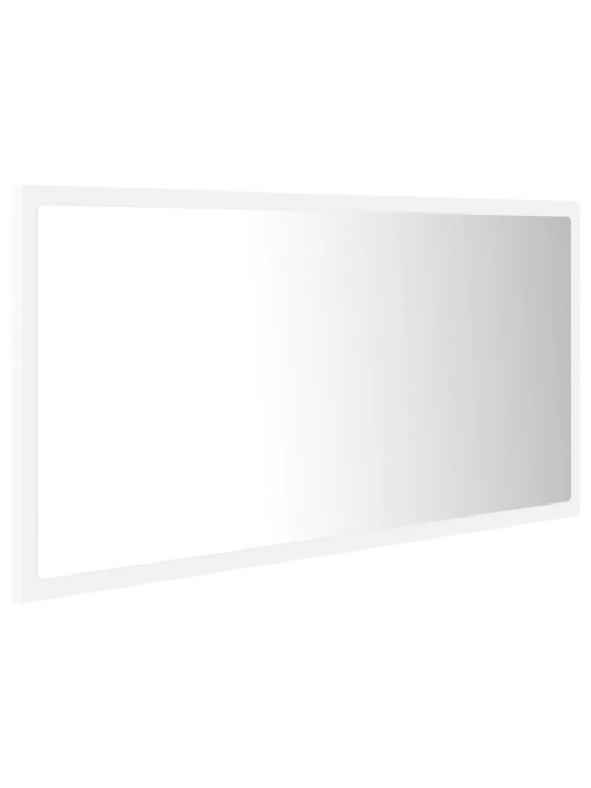 Vannasistabas spogulis, led, balts, 90x8,5x37 cm, akrils