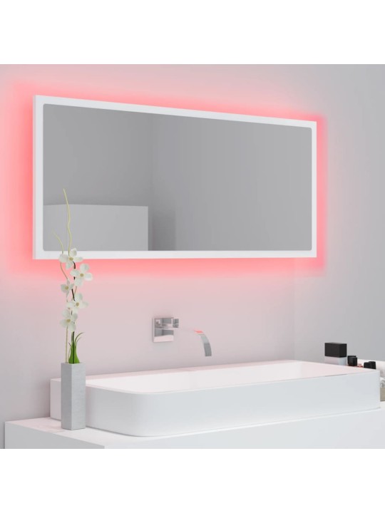 Vannasistabas spogulis, led, balts, 100x8,5x37 cm, akrils