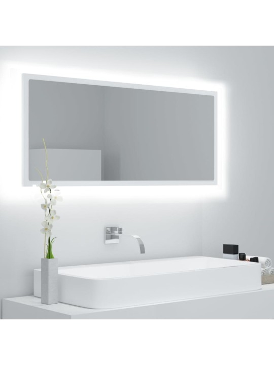 Vannasistabas spogulis, led, balts, 100x8,5x37 cm, akrils