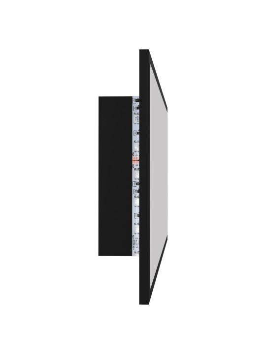 Vannasistabas spogulis, led, melns, 100x8,5x37cm, akrils