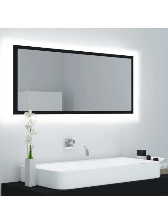Vannasistabas spogulis, led, melns, 100x8,5x37cm, akrils