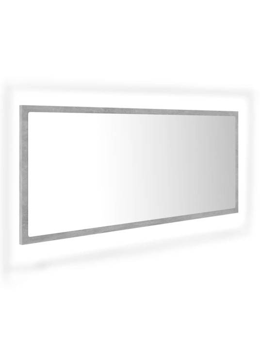 Vannasistabas spogulis, led, pelēks, 100x8,5x37 cm, akrils