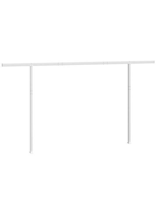 Markīzes stabu komplekts, balts, 450x245 cm, dzelzs