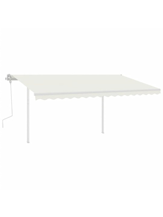 Markīzes stabu komplekts, balts, 450x245 cm, dzelzs