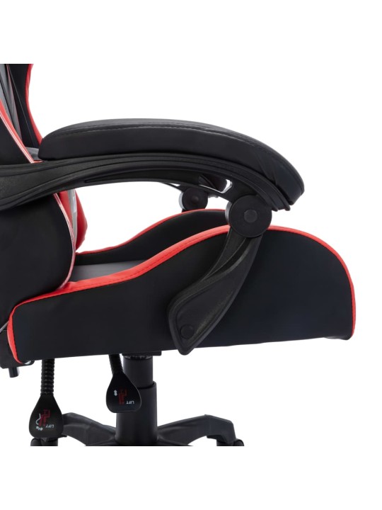 Biroja krēsls, rgb led gaismas, sarkana un melna mākslīgā āda