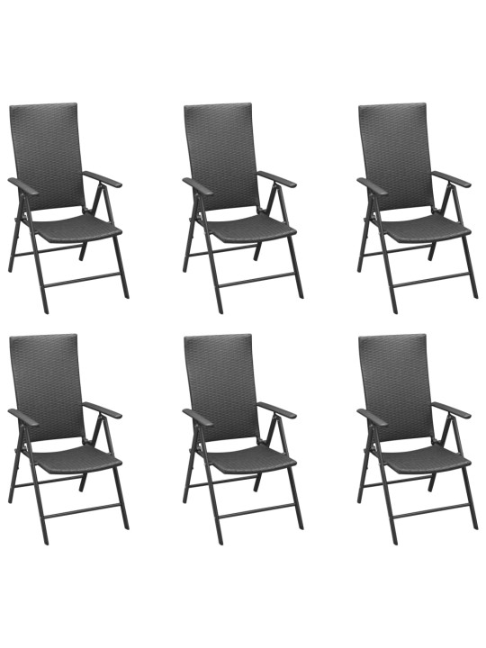 7-daļīgs dārza mēbeļu komplekts, melns