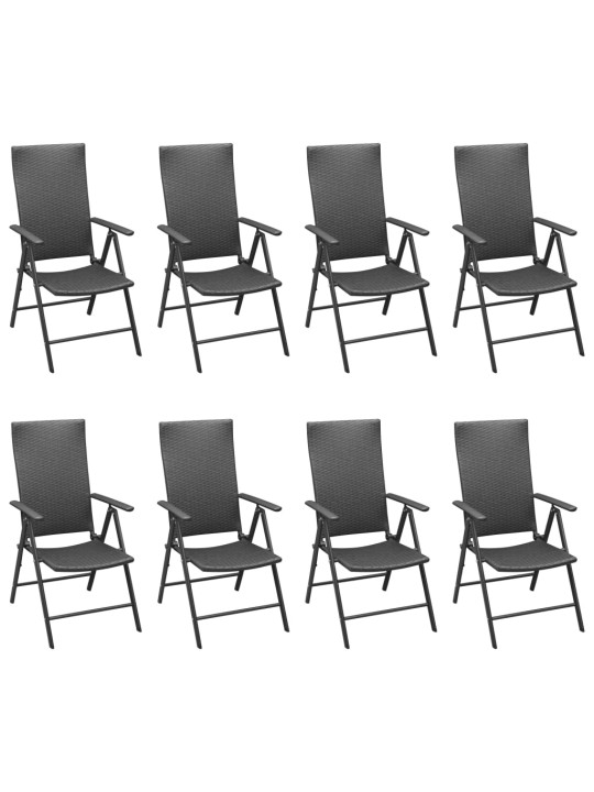 9-daļīgs dārza mēbeļu komplekts, melns