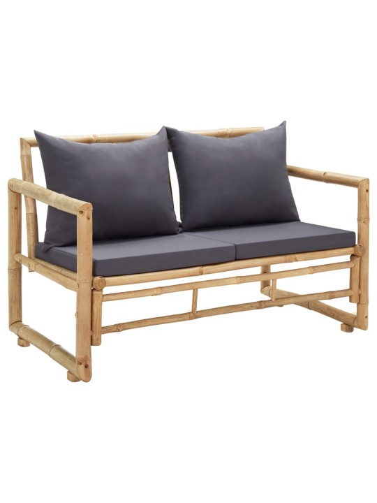 Dārza sols ar spilveniem, 115 cm, bambuss