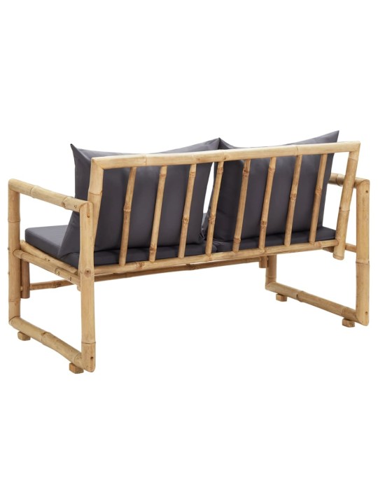 Dārza sols ar spilveniem, 115 cm, bambuss