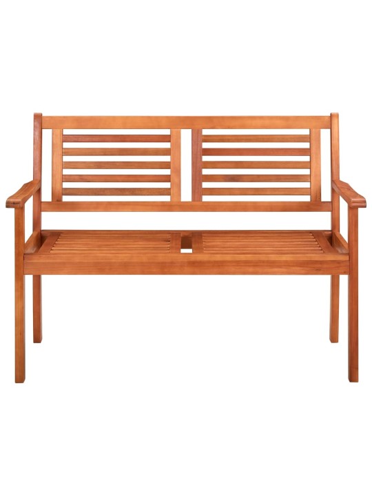 Divvietīgs dārza sols ar matraci, 120 cm, eikalipta masīvkoks